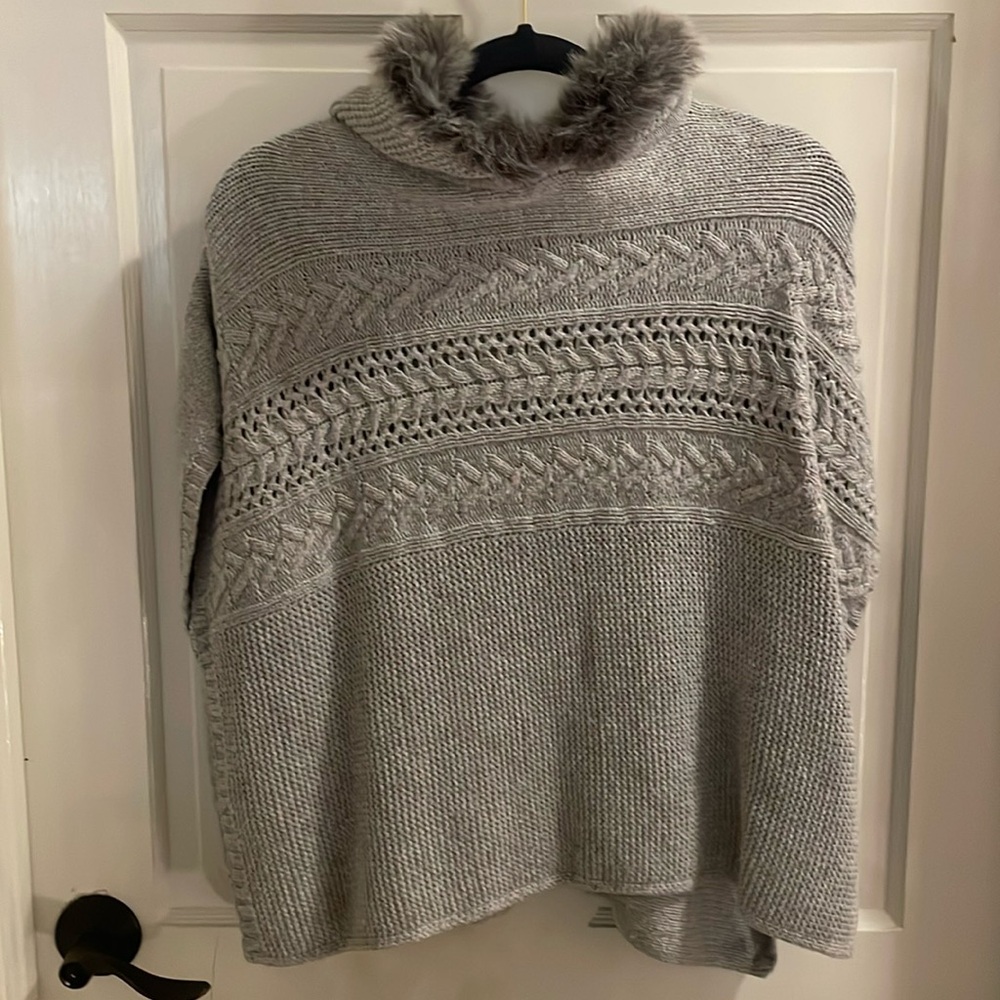 GAP kids grey hooded sweater size large